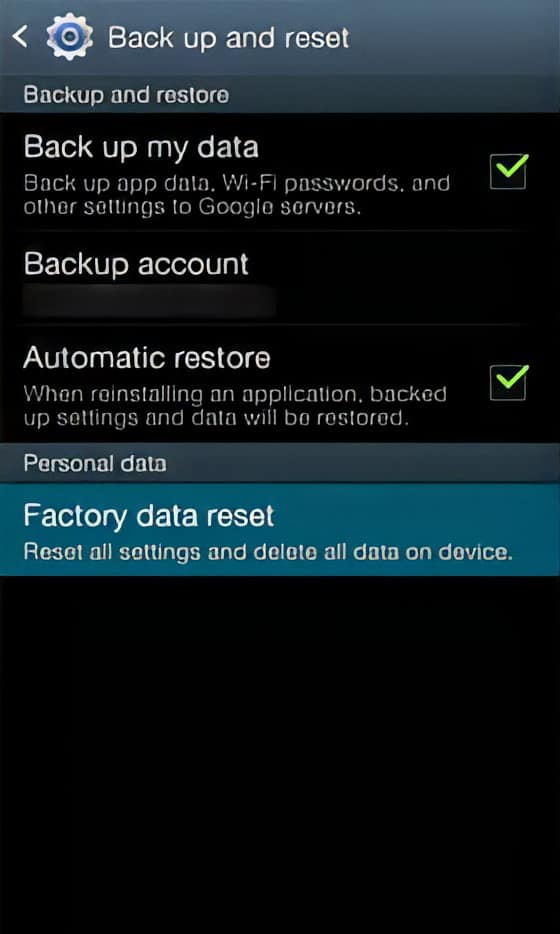 hard reset android