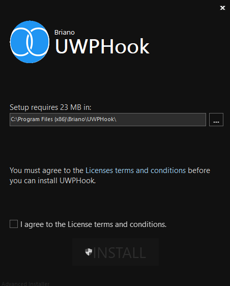 Cửa sổ thiết lập UWPHook cách chơi trò chơi trên cửa hàng microsoft trên Steam