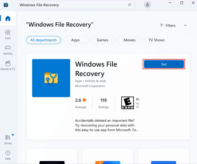 Sử dụng Công cụ khôi phục tệp của Windows