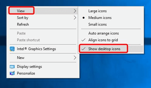 Các biểu tượng không hiển thị trên màn hình trong Windows 11/10
