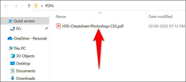 Tìm tệp PDF trong File Explorer.
