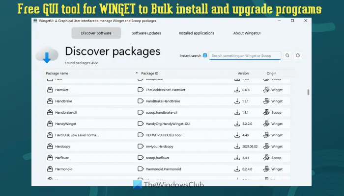 Công cụ GUI WingetUI giúp Cài đặt hàng loạt, Gỡ cài đặt, Cập nhật Chương trình