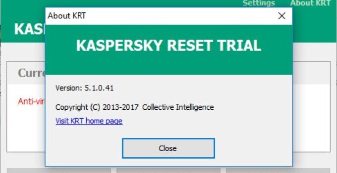 Sử dụng Kaspersky vĩnh viễn với Reset Trial