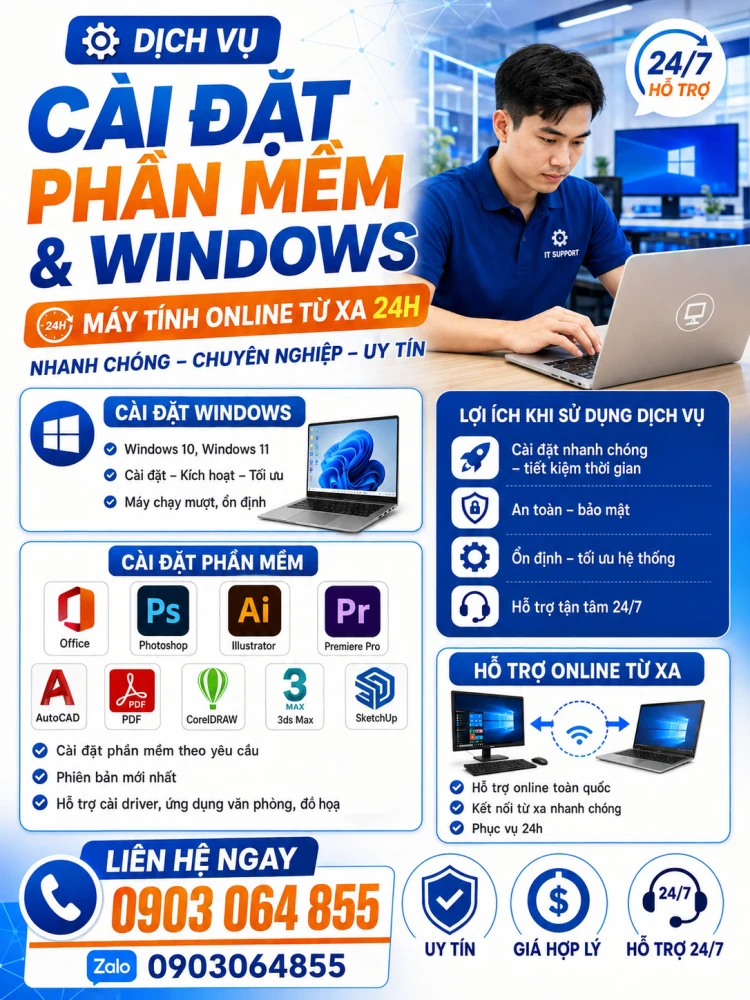 Cài Phần Mềm Máy Tính Phường Tây Nha Trang, Khánh Hòa Cài Phần Mềm Máy Tính Phường Tây Nha Trang, Khánh Hòa