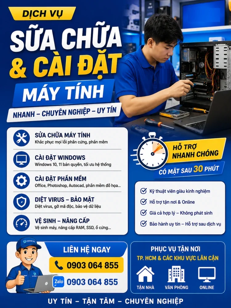 Cài đặt Phần Mềm Máy Tính Thanh Hoá Online Từ Xa